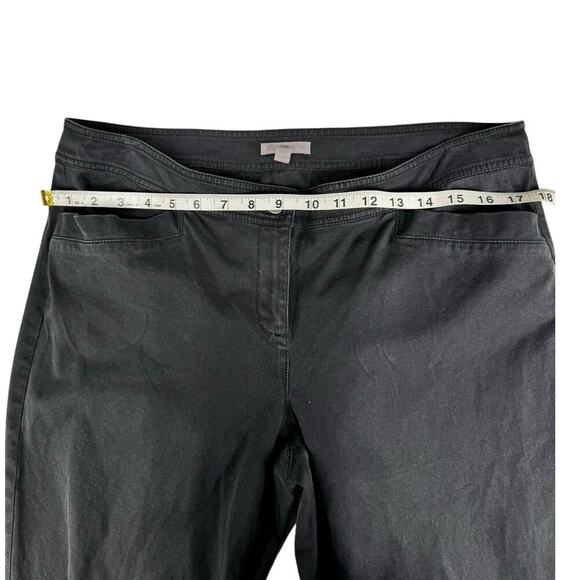 Eileen Fisher Cotton/Spandex Blend Black Chino Tapered Leg Pant Size Medium - Picture 7 of 11